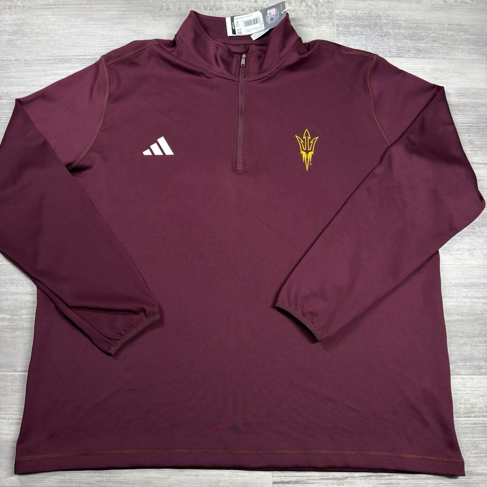Adidas Arizona State Sun Devils Golf 1/2 Zip Men's XXL Pullover Sweater Maroon